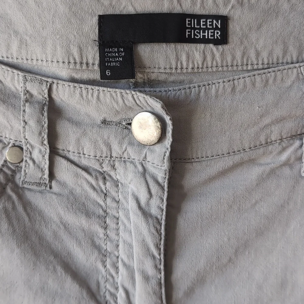 Eileen Fisher Viscose Linen Straight Jean Pants 6